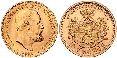 Oskar II. 1872-1907, GOLD - Monete, medaglie e cartamoneta