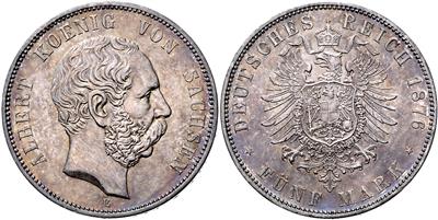 Sachsen, Albert 1872-1902 - Mince, medaile a papírové peníze
