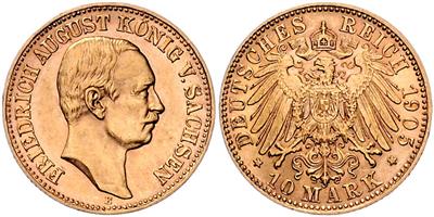 Sachsen, Friedrich August III. 1904-1918 GOLD - Münzen, Medaillen und Papiergeld