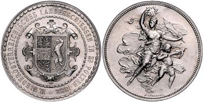 St. Pölten, II. niederösterreichisches Landesschießen 1882 - Mince, medaile a papírové peníze