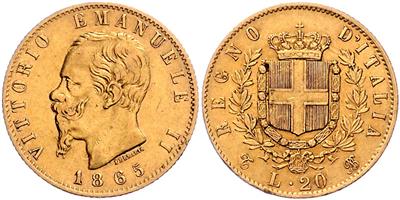 Vittorio Emanuele II. 1861-1878 GOLD - Münzen, Medaillen und Papiergeld