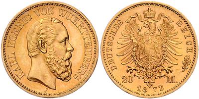 Württemberg, Karl 1864-1891, GOLD - Monete, medaglie e cartamoneta