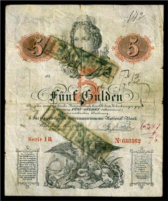 5 Gulden 1859 - Münzen, Medaillen und Papiergeld