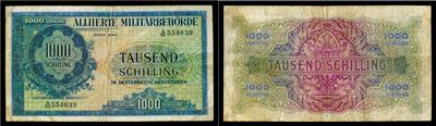 Alliierte Militärbehörde 1000Schilling 1944 - Coins, medals and paper money