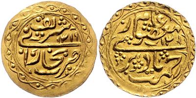 Emirat Buchara, Zeit Emir Abd al Ahad AH 1303-1329 (1886-1910) GOLD - Coins, medals and paper money