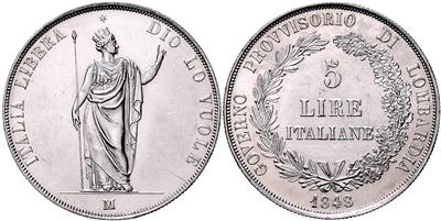 5 Lire 1848 M, Mailand - Mince