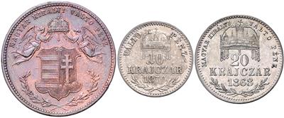 (ca. 53 Stk. Slg. in Folien) Ausgaben für Ungarn bis 1892, Ungar. Revolution - Mince