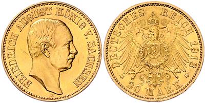 Sachsen, Friedrich August III. 1904-1918 GOLD - Münzen