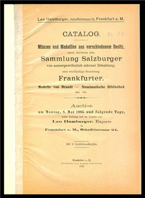 Salzburg- und Frankfurt a. M. Auktion Leo Hamburger 1905 - Mince
