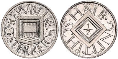 1/2 Schilling 1925; =2,97 g,  leicht getönt= offene PP - Mince a medaile