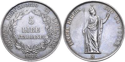 5 Lire 1848 M, Mailand - Monete e medaglie