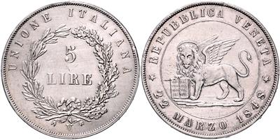 5 Lire 1848 V, Venedig - Monete e medaglie