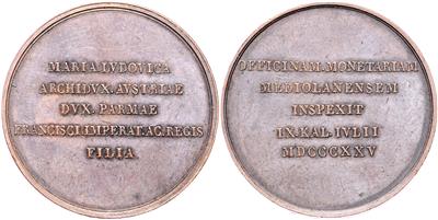 Besuch der Mailänder Münzstätte durch Eh. Maria Ludovica 1825 - Monete e medaglie