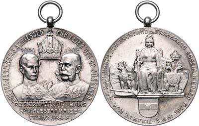 Bozen, Kaiserjubiläumsfestschiessen am k. k. Hauptschießstand "Erzherzog Eugen" 1908 - Monete e medaglie