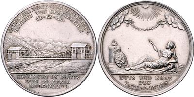 Eröffnung der Kettenbrücke in Graz 1836 - Coins and medals