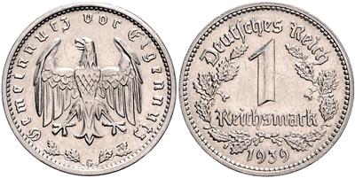 1 Reichsmark 1939 G, Karlsruhe - Coins and medals