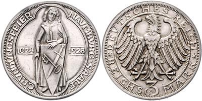 3 RM 1928 A, 900 Jahre Naumburg a. d. Saale - Münzen und Medaillen