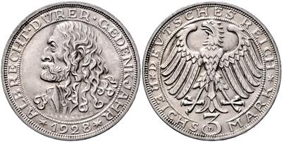 3 RM 1928 D, 400. Todestag Albrecht Dürers - Mince a medaile