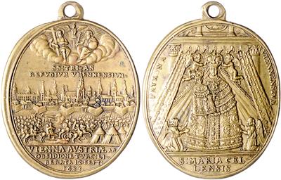 Wien, Ende der Türkenbelagerung 1683/ Madonna von Mariazell - Münzen und Medaillen