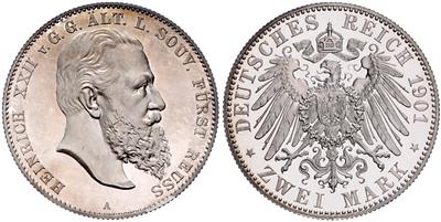 Reuss, ältere Linie Greiz, Heinrich XXII. 1859-1902 - Coins and medals