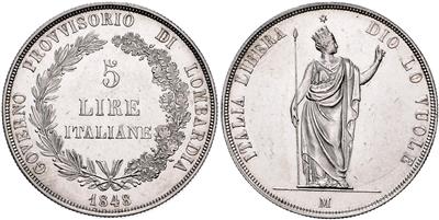 5 Lire 1848 - Mince a medaile