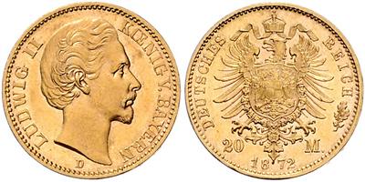 Bayern, Ludwig II. 1864-1886 GOLD - Mince a medaile