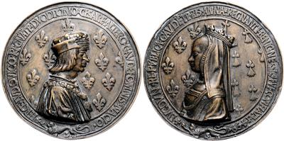Louis XII. von Frankreich und Anna von Bretagne, auf den Besuch des Paares in Lyon 1499 - Coins and medals