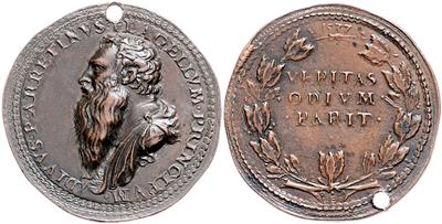 Pietro Aretino (Bacci) 1492-1557 von Leone Leoni - Mince a medaile