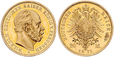 Preussen, Wilhelm I. 1861-1888 GOLD - Mince a medaile