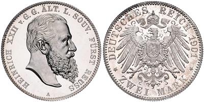 Reuss, Ä. L. Greiz, Heinrich XXII. 1859-1902 - Mince a medaile