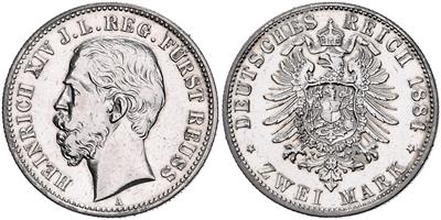 Reuss-jüngere Linie Schleiz, Heinrich XIV. 1867-1913 - Coins and medals