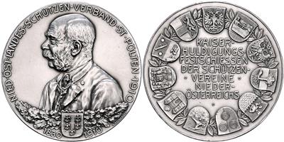 St. Pölten, Kaiser Huldigungs-Festschiessen der NÖ Schützen-Vereine - Coins and medals