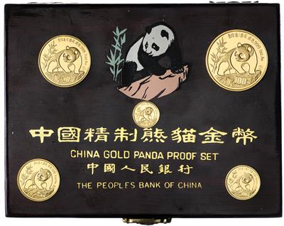 China, Pandasatz 1990, GOLD - Mince a medaile