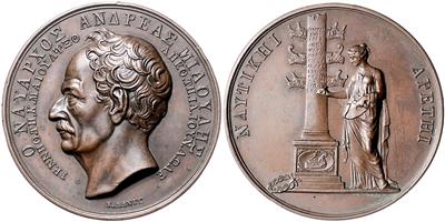 Griechenland, Andreas Miaoulis (Miaulis, Miavlis) 1769-1835, Seesieger über die Türken - Coins and medals