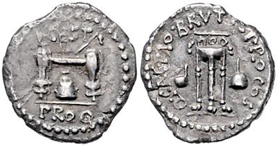 M. Iunius Brutus (der Caesarmörder) und L. Sestius - Mince a medaile