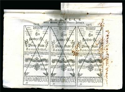 Maria Theresia- Formular und Erlass für 5, 10, 25, 50, 100, 500 und 1000 Gulden vom 1. August 1771 - Mince a medaile