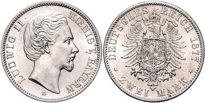Bayern, Ludwig II. 1864-1886 - Münzen, Medaillen und Papiergeld