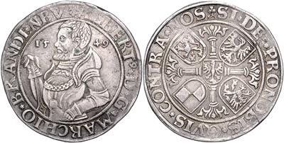 Brandenburg-Franken, Albrecht Alcibiades zu Bayreuth 1543-1554 - Münzen, Medaillen und Papiergeld