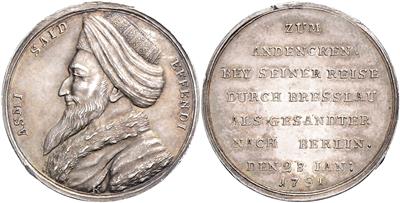 Breslau, Türkei, Berlin. Reise des Türkischen Gesandten Asmi Said, 28. 1. 1791 - Münzen, Medaillen und Papiergeld