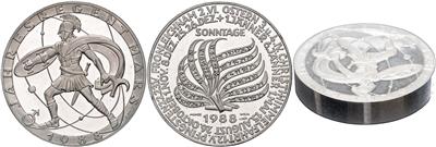 Dickabschlag der Kalendermedaille 1988 - Mince, medaile a papírové peníze
