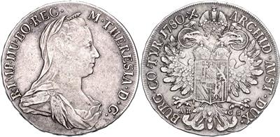 Maria Theresia nach 1780 - Münzen, Medaillen und Papiergeld