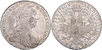 Maria Theresia nach 1780 - Münzen, Medaillen und Papiergeld