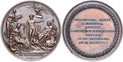 Trieste, 100 Jahre Handelsfreiheit für den Hafen - Coins, medals and paper money