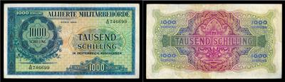 Alliierte Militärbehörde 1000 Schilling 1944 - Mince, medaile a papírové peníze