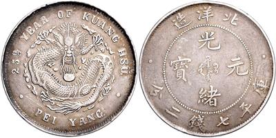 China, Guangxu 1874-1908 - Mince, medaile a papírové peníze