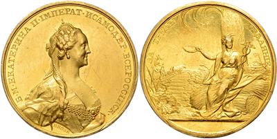 Katharina II. 1762-1796, GOLD - Mince, medaile a papírové peníze
