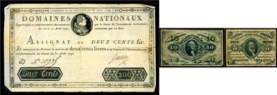USA / Frankreich - Mince, medaile a papírové peníze