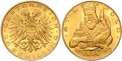 Autoritäres Regime/ "Ständestaat" 1934-1938, GOLD - Mince a medaile - Sbírka zlatých mincí a vybraných stříbrných mincí