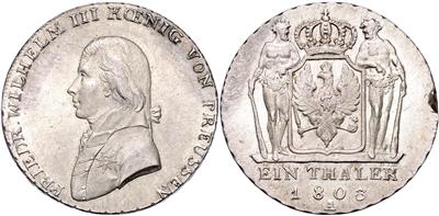 Brandenburg- Preussen, Friedrich Wilhelm III. 1797-1840 - Mince a medaile - Sbírka zlatých mincí a vybraných stříbrných mincí