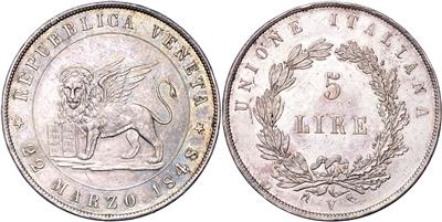 Italienische Revolution 1848 - Monete e medaglie - Collezione di monete d'oro e pezzi d'argento selezionati